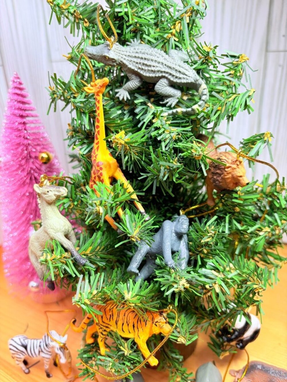 12 Miniature Jungle Animal Christmas Tree Ornaments Zoo Animals Ornaments U18d